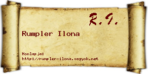 Rumpler Ilona névjegykártya
